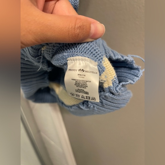 Brandy Melville Knit Vest - Blue, Cream (One size) - Picture 6 of 9